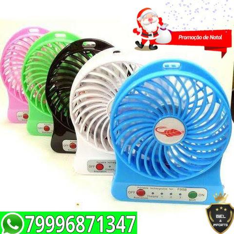 Mini ventilador portátil recarregável três velocidades e lanterna Promoçao