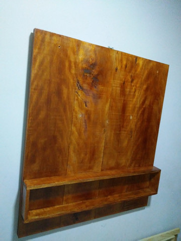 Painel pra TV e mesa com bancos rústico - Foto 6