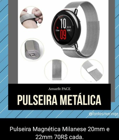 Pulseira Magnética para Smartwatche Amazfit Bip e outros de 20mm  - Foto 5