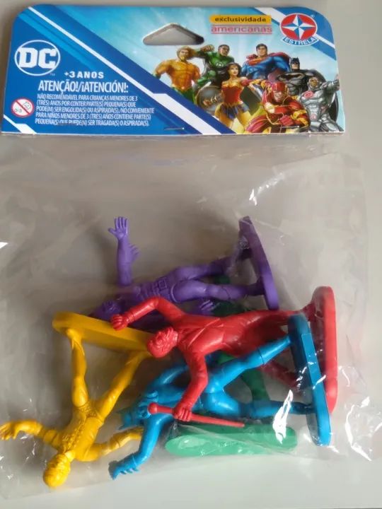 Pack 5 Bonecos Dc Estrela Super Heróis Vilões Lacrados