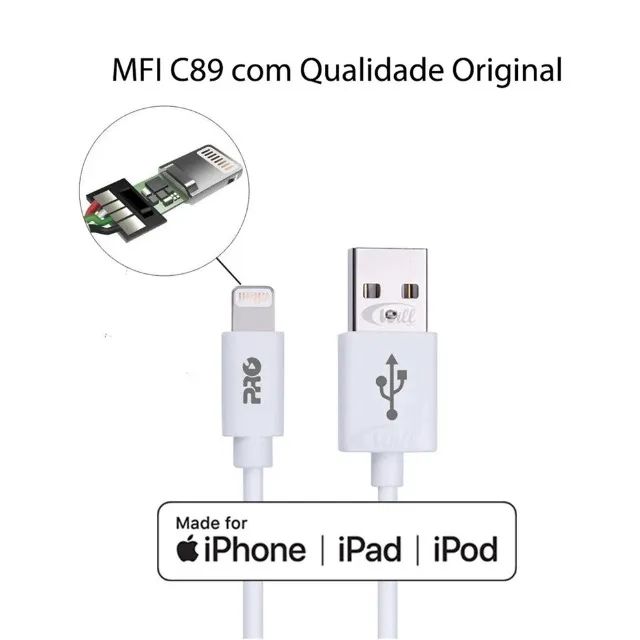 Cabo USB Lightning mfi C89 iPhone CAUS-100l Proeletronic - Foto 5