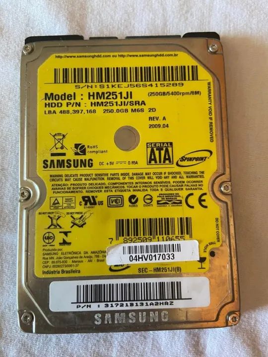 HD para Notebook 250GB - SAMSUNG - Foto 5