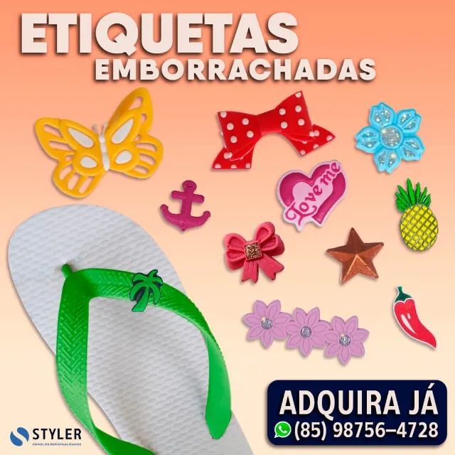 Etiquetas Emborrachadas Para Colar na Alça do Chinelo