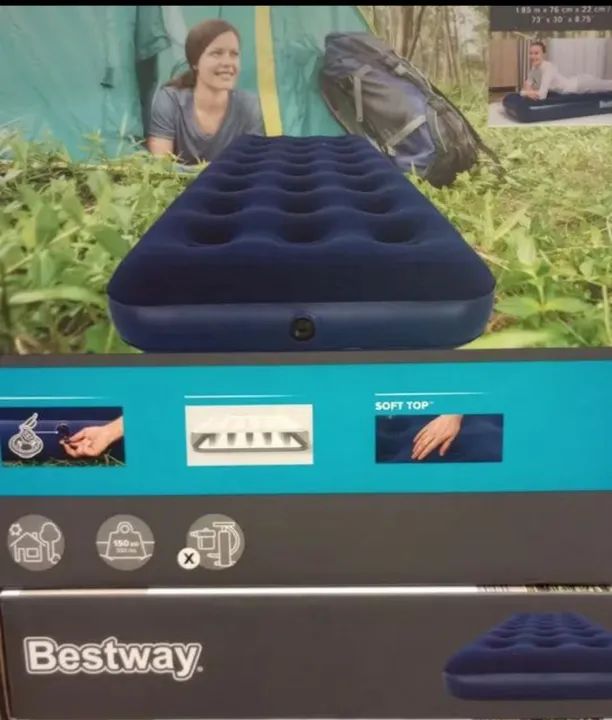 Colchão inflável solteiro sem bomba de ar..