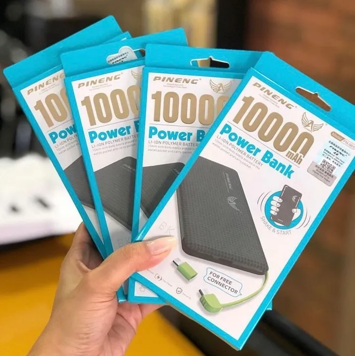 Carregador Portátil Pineng Power Bank 10.000mah, com adaptador iPhone,V8