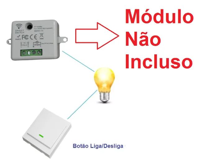Interruptor Sem Fio Rf433 1 2 ou 3 Teclas Para Módulos e Dispositivos RF - Foto 2