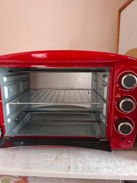 Forno Elétrico Vermelho - Semi-Novo - Foto 3