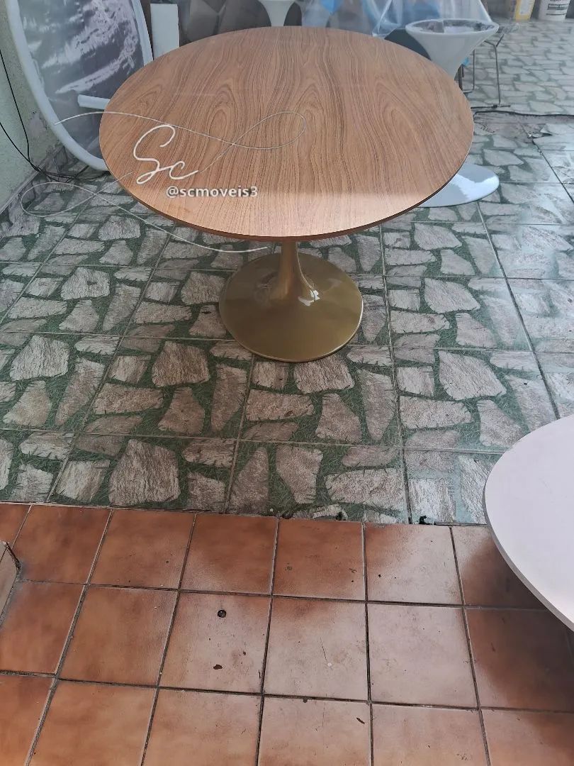 Mesa de Jantar Oval saarinen, tampo em mdf revestimento em freijo 180x1.00 - Foto 2