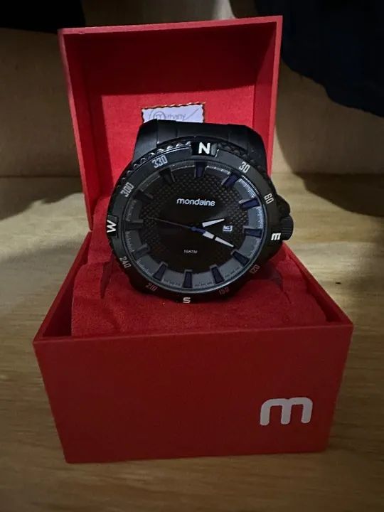 Relógio Masculino Mondaine Analógico Aço All Black Original