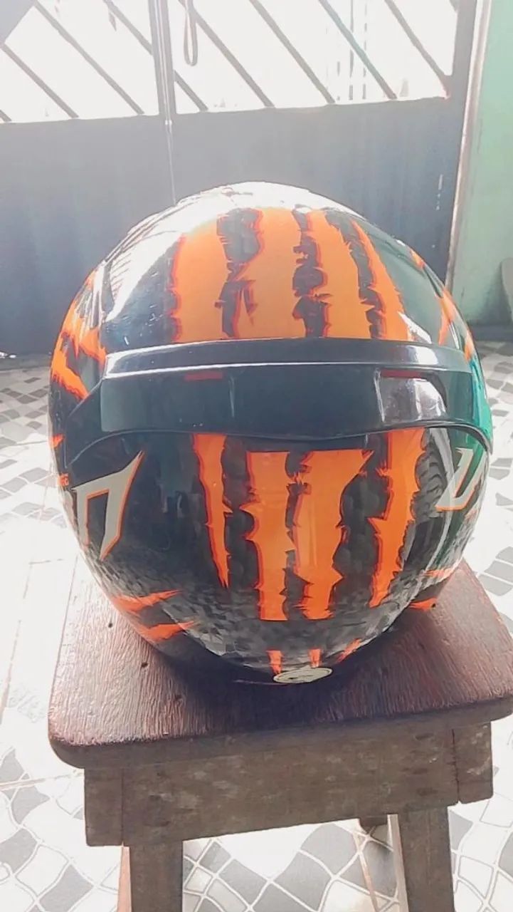 Capacete laranja  - Foto 3