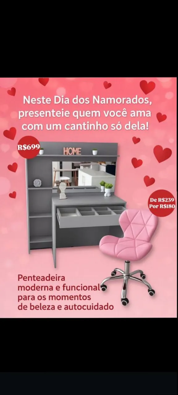 Penteadeira Moderna e Funcional - Dia dos Namorados
