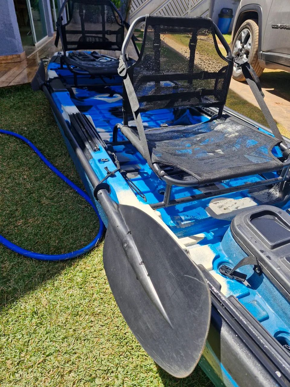 Caiaque Hidro2Eko Caiman 135 Azul Camuflado - Foto 4