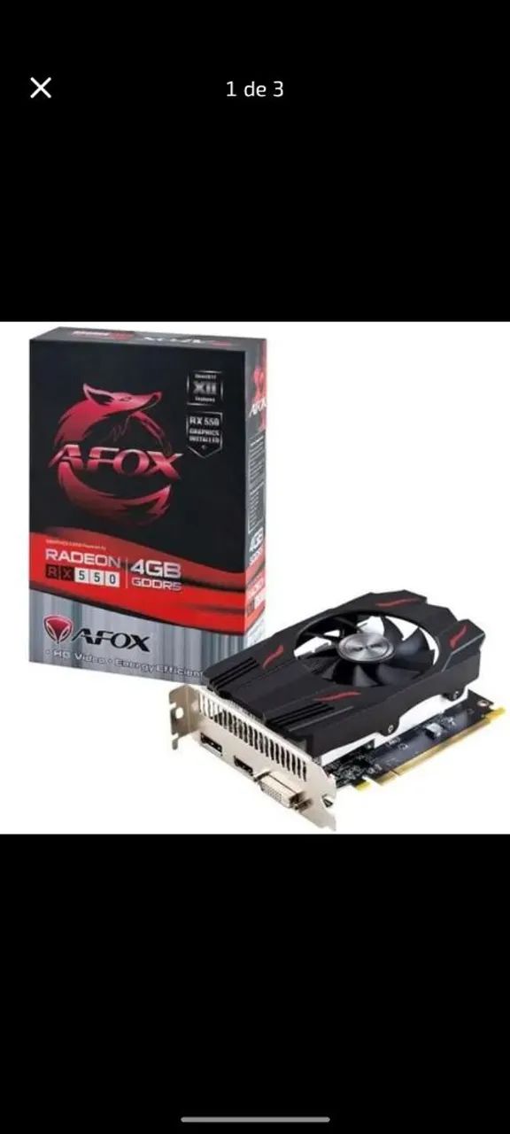 Placa de Vídeo AFOX Radeon RX 550 4GB GDDR5
