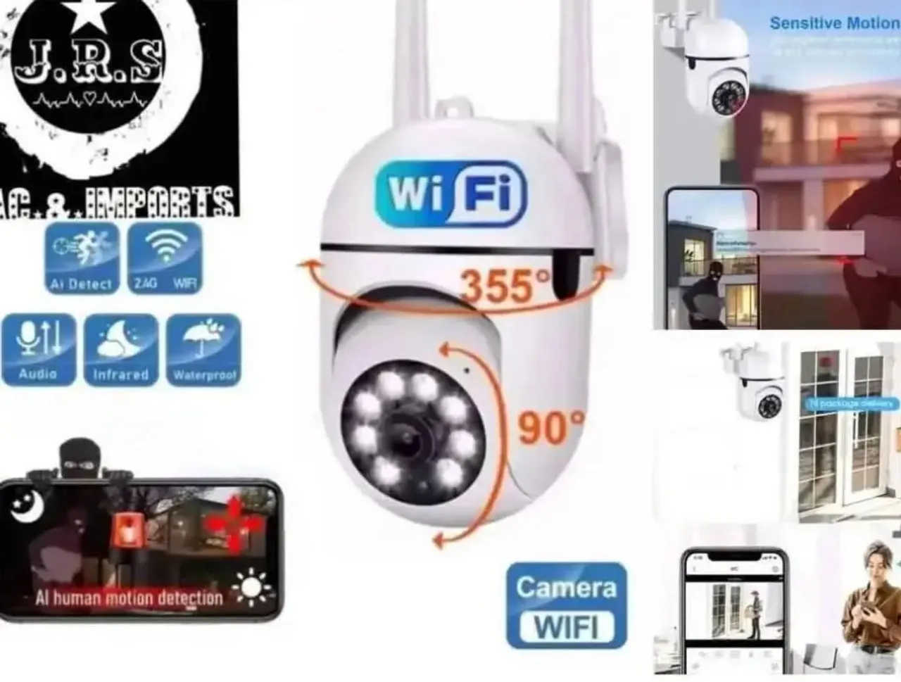 Câmera de Segurança WiFi com Detecção Humana e Visão Noturna
