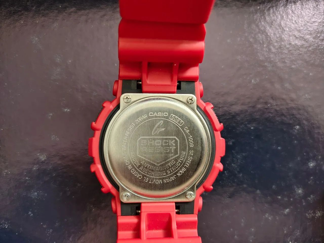 Relógio Casio G-Shock GA-100B-4A Vermelho - Foto 3