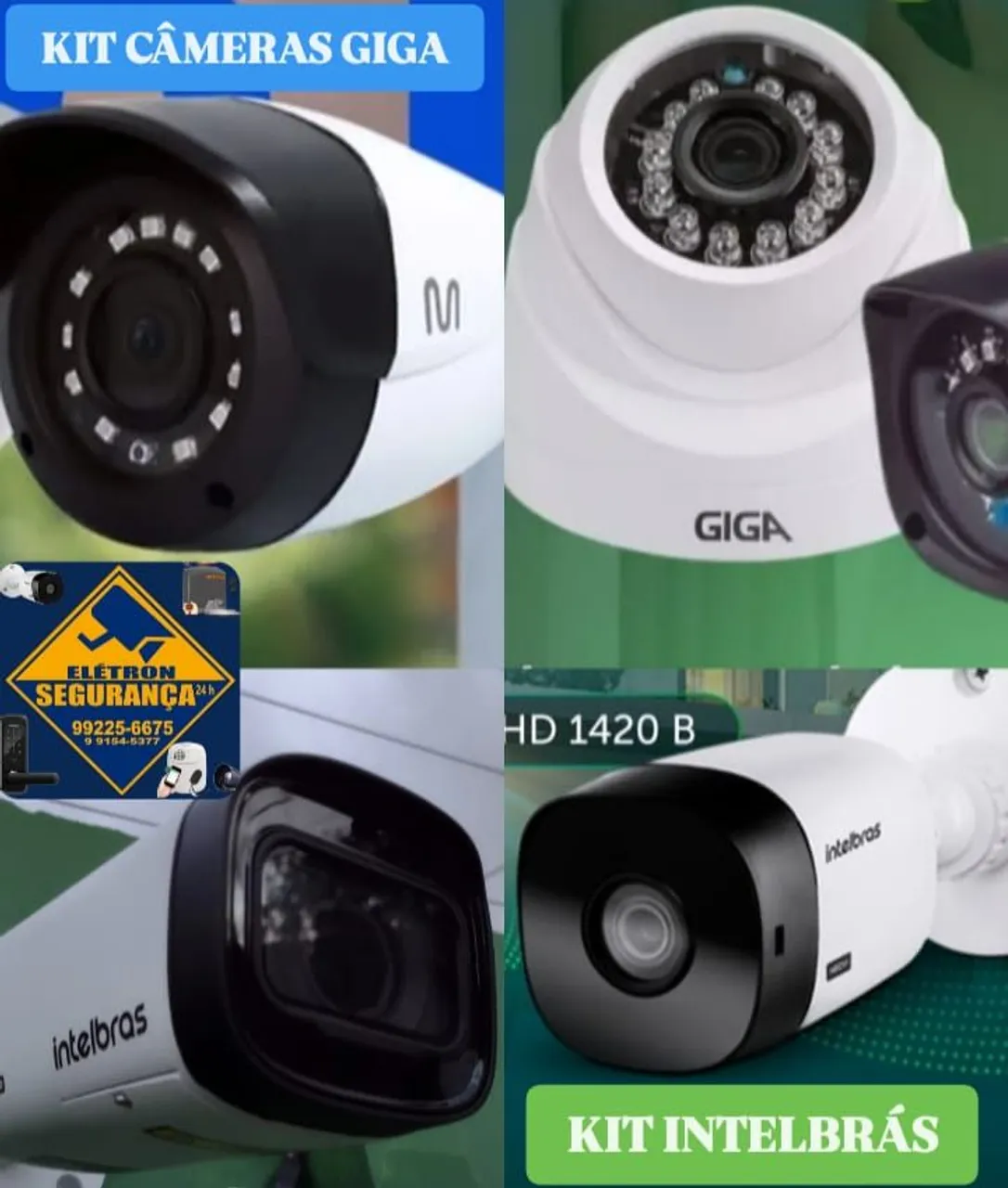 Kit Câmeras de Segurança Giga e Intelbras
