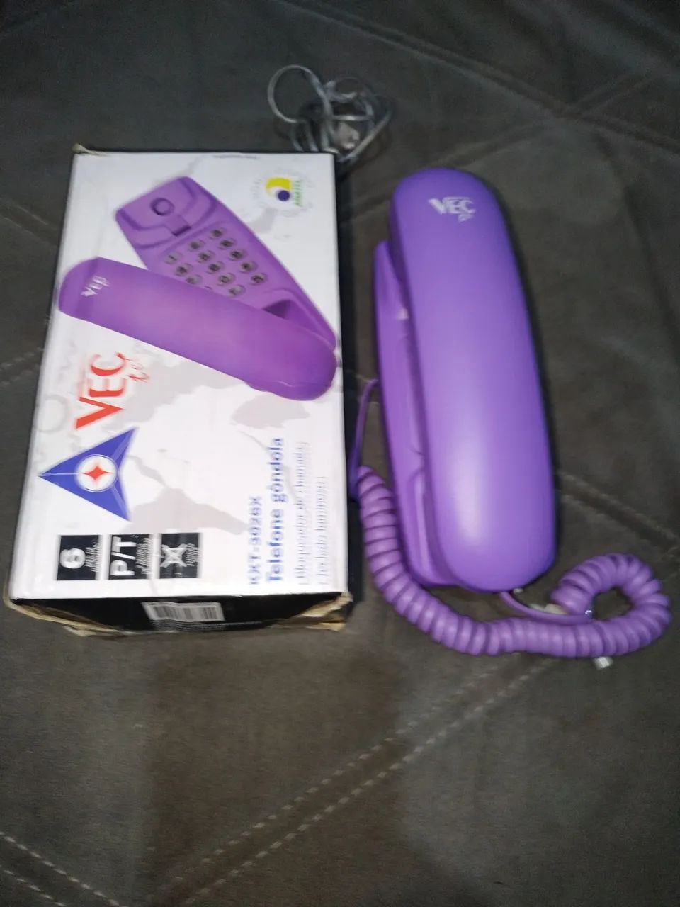 Telefone Fixo VEC KXT-3026X - Roxo - Foto 2