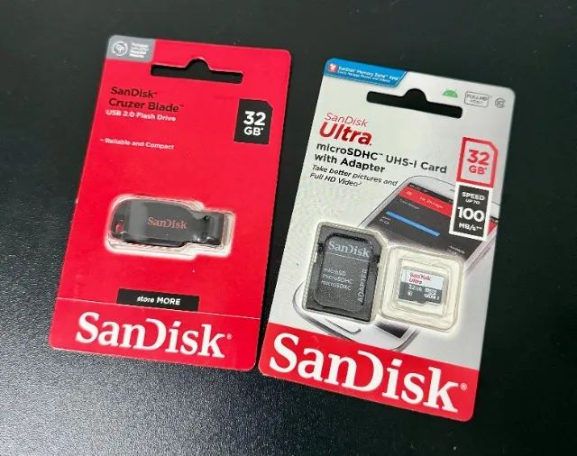 Cartão de Memória ou Pendrive 32GB Sandisk - Original e Lacrado