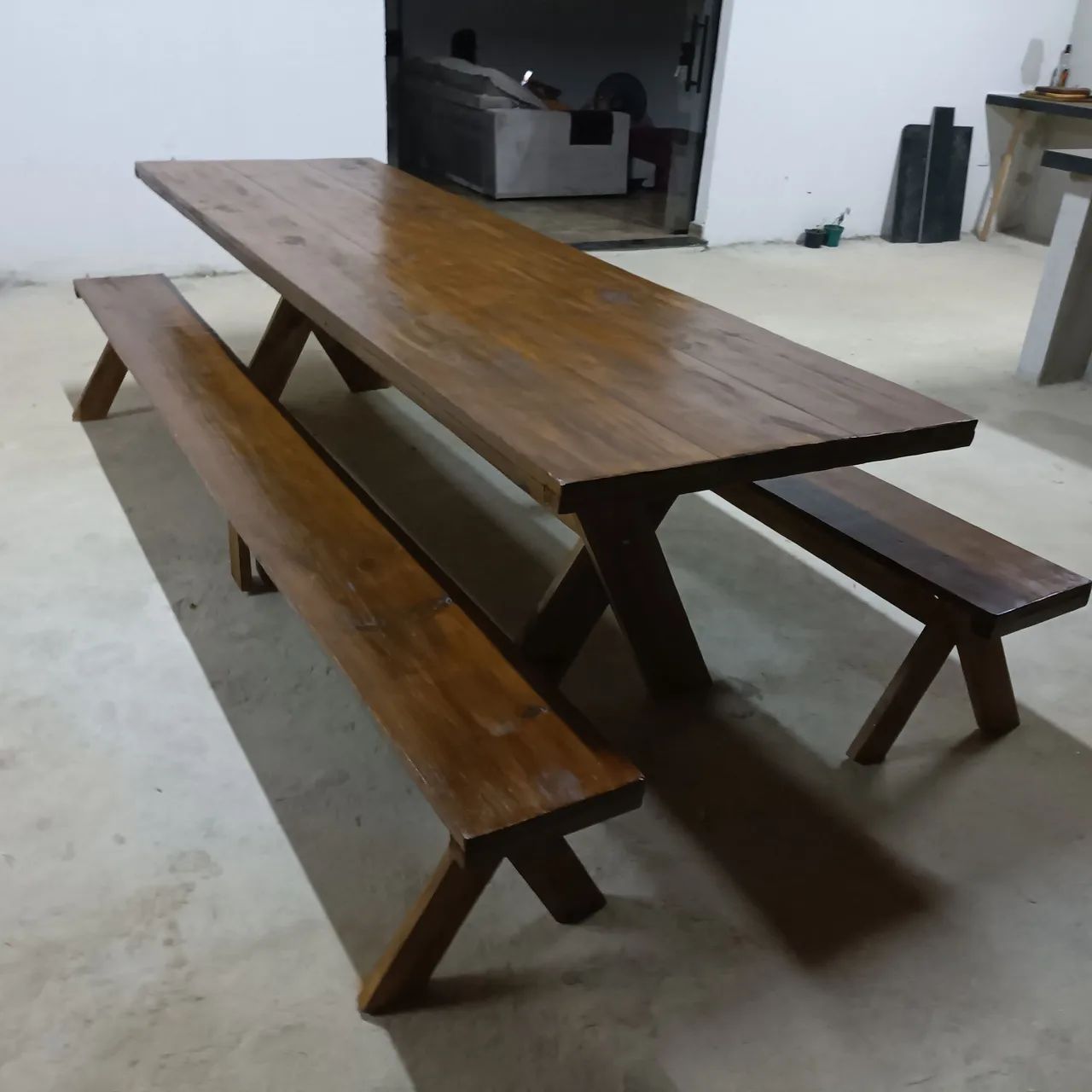 Mesa nova rústica para área de churrasco área gourmet  - Foto 5