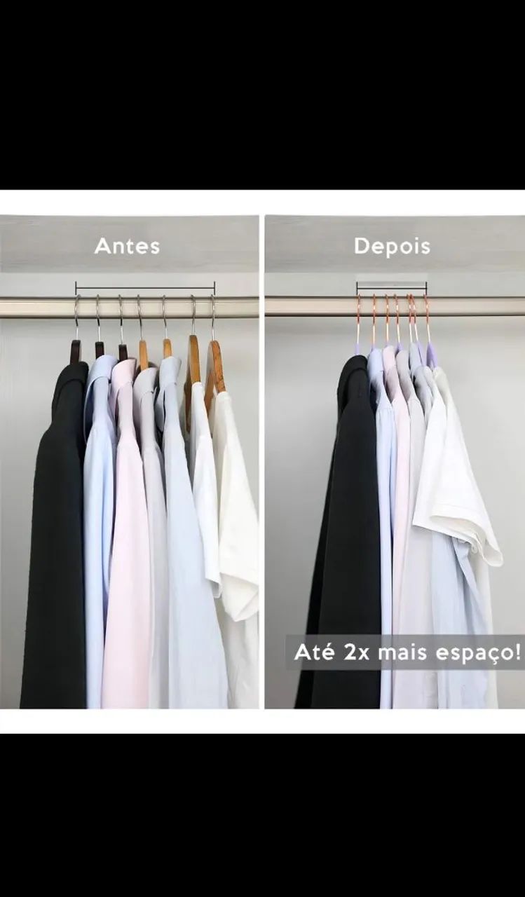 Cabides de Veludo Preto - Pacote com 5 Peças - Foto 2