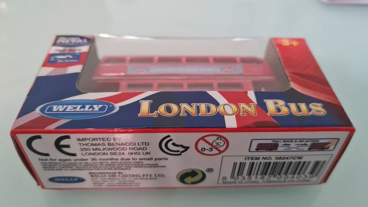 Ônibus de Londres Welly - Brinquedo Colecionável
