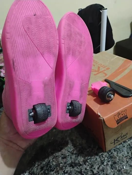 Tênis Infantil Kidy 360° - Rosa com Verde - 35e36 - Foto 3