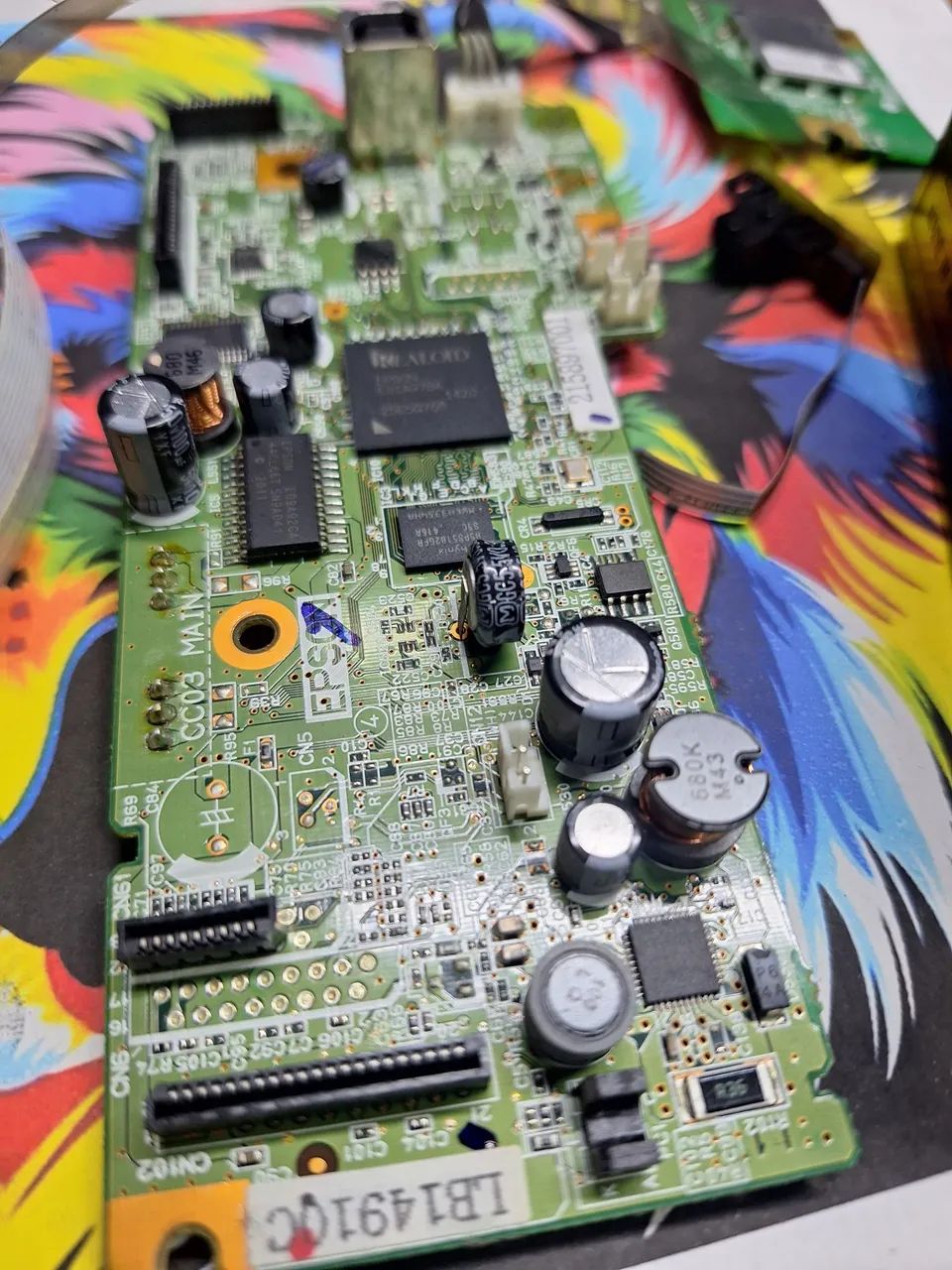 Placa lógica epson L355 incluso fonte, flat, fita ecolder e sensor - Foto 3