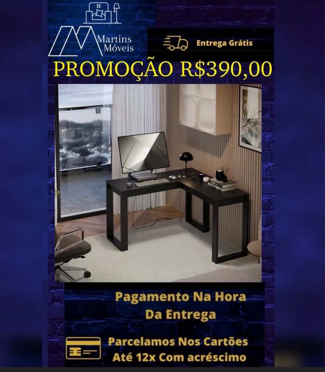 GRANDE PROMOÇÃO MESA EM L ESCRITÓRIO ENTREGA GRÁTIS 