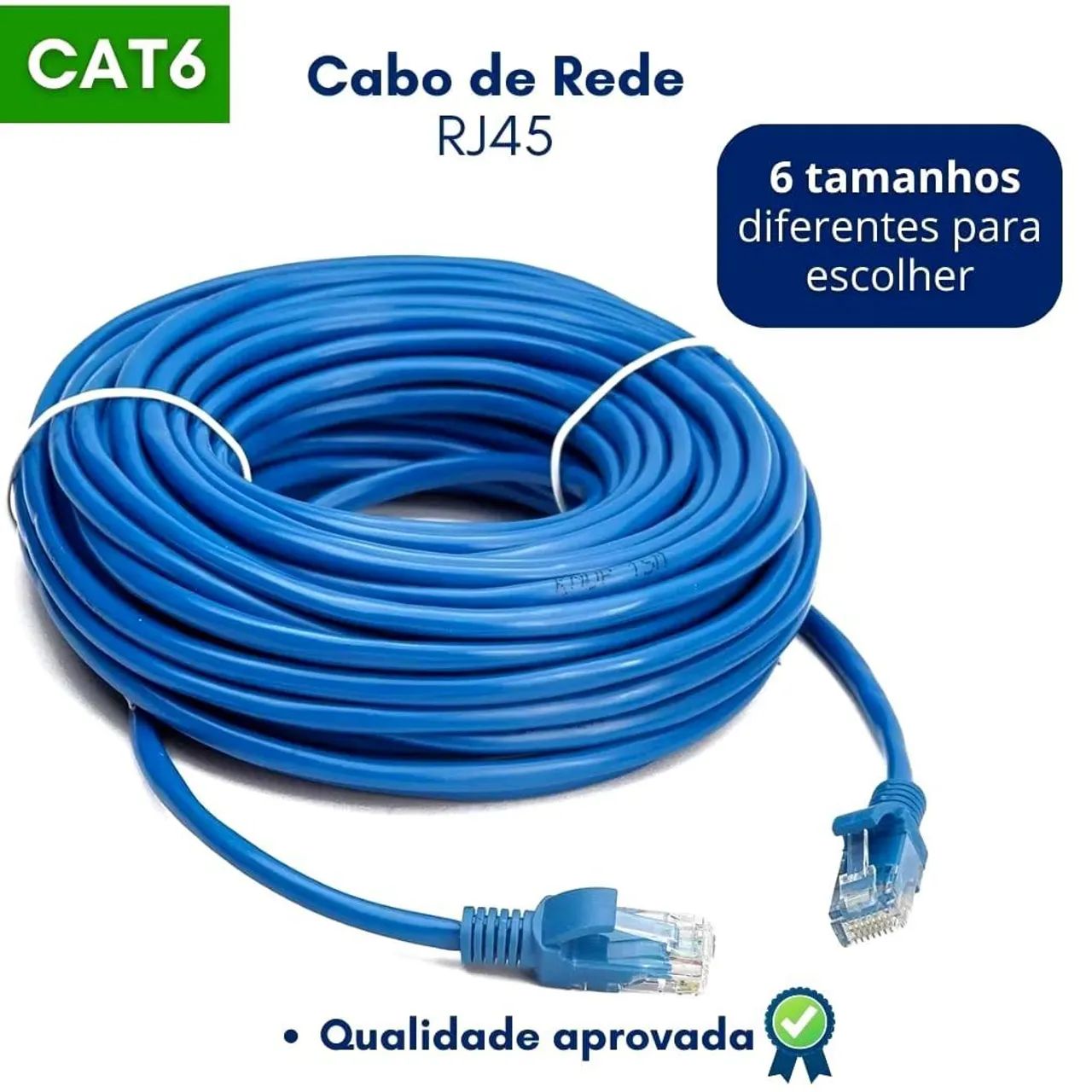 Cabo de rede internet CAT6 RJ45 , 5, 10 e 20 metros - Foto 2