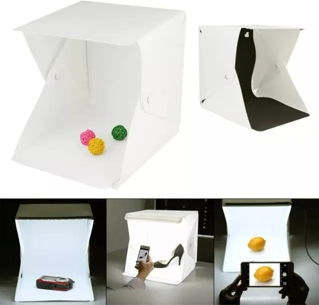 Mini Estudio Fotografico Com Iluminacao Portatil 2 Fundos 20x20