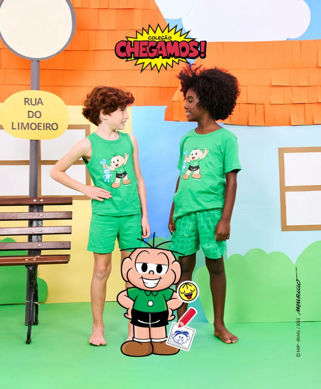 Pijama Infantil Turma da Mônica - Verde