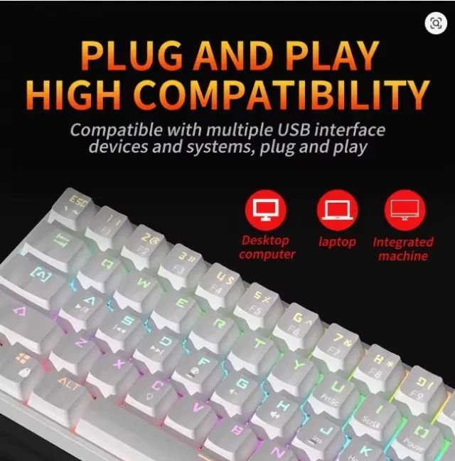 Teclado mecânico gamer RGB 61 teclas Mucai MK61 - Foto 3
