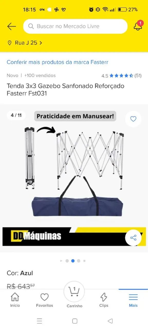 Tenda 3x3 Gazebo Sanfonado Reforçado Fasterr - Foto 3