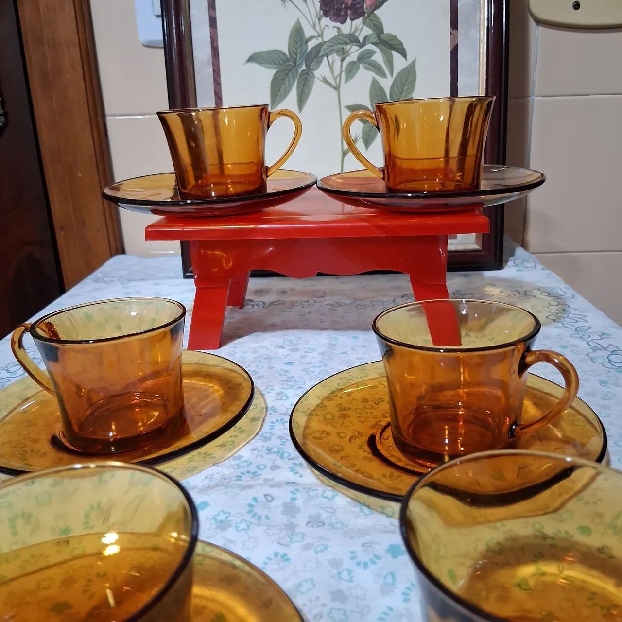 Jogo café Duralex  11 peças, praticamente  novas - Foto 4