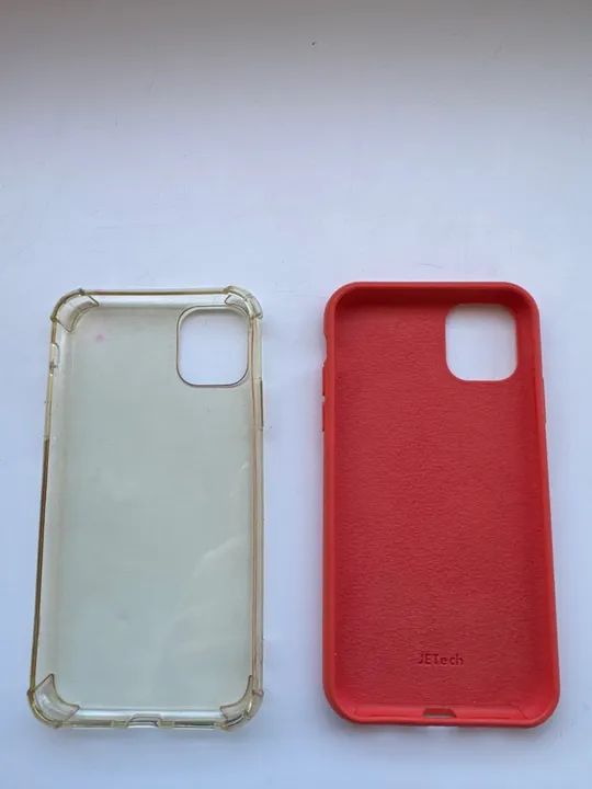 Capas para iPhone 11 - Transparente e Vermelha
