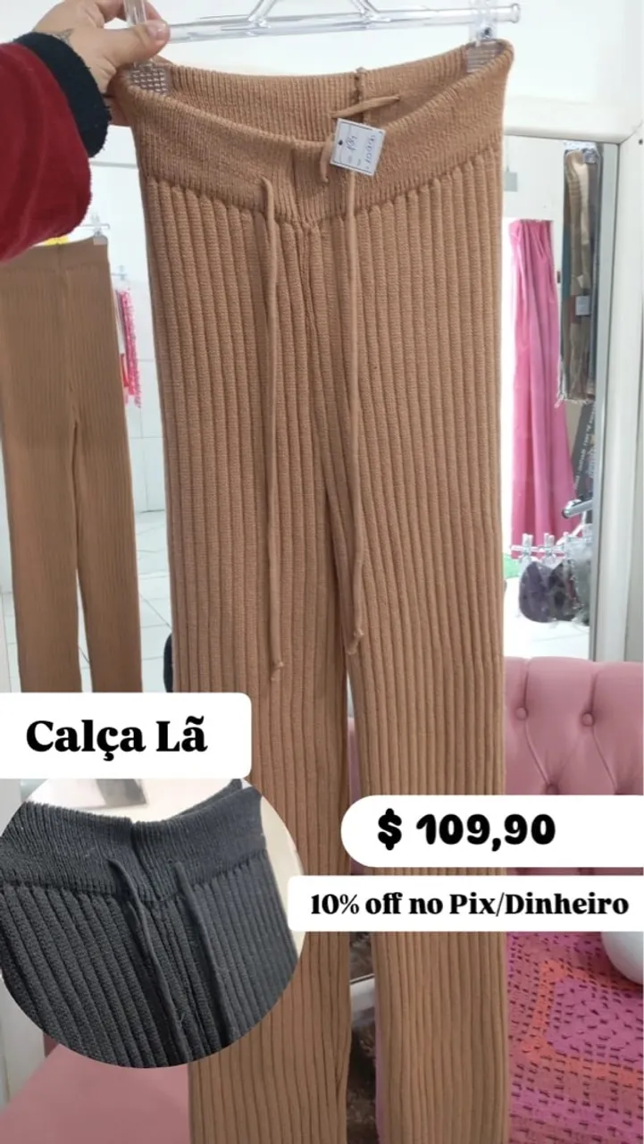 Calça de Lã Canelada - Conforto e Estilo!