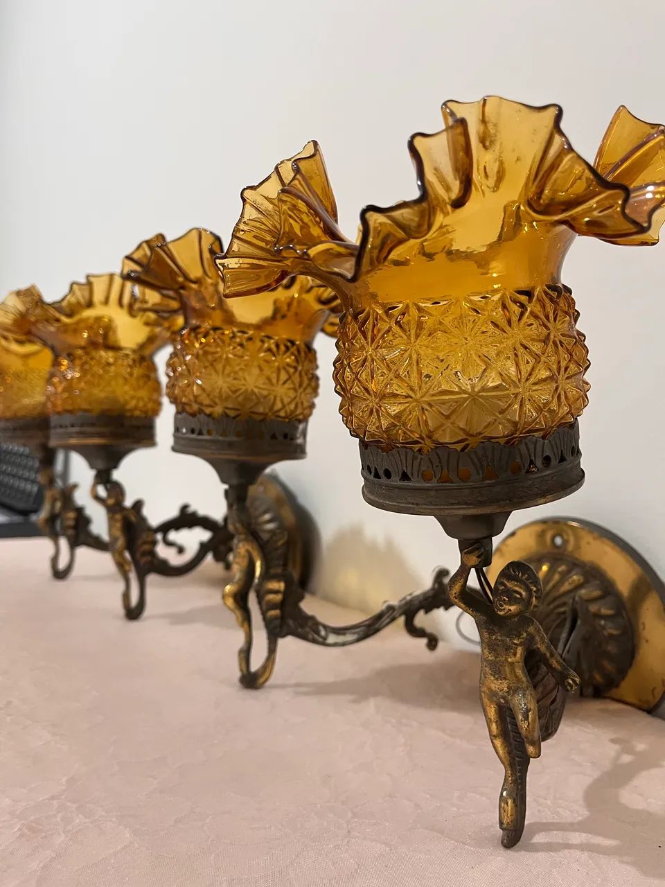 Par de arandelas dupla em bronze.