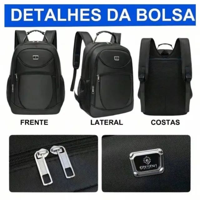 -ESGOTADO-      Mochila Reforçada com Alça Cabo de Aço Grande para Viagem Compartimentos - Foto 3