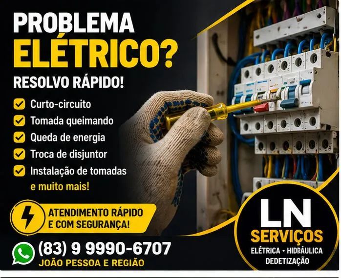 Problema elétrico? Eletricista rápido em João Pessoa