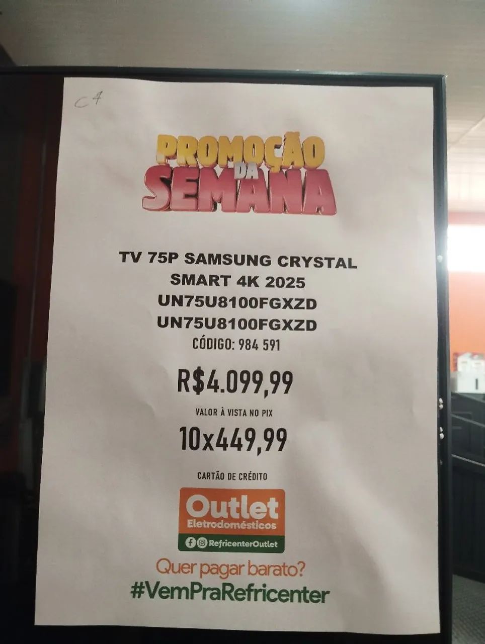 TV 75P Samsung Crystal Smart 4k Nova Barata - Foto 2