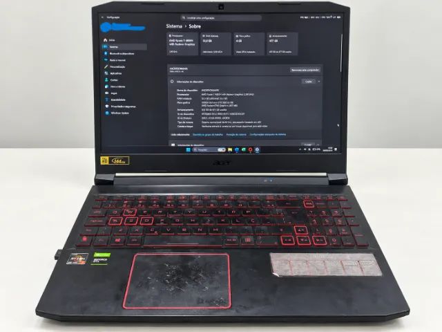 Notebook Gamer Acer Nitro 5 32GB RAM DDR4 Ryzen 7 4800H TELA 144