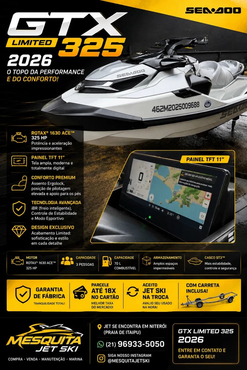 seaページ Jet ski GTX Limit 325 ano 2026 só 8 horas - Barcos e aeronaves