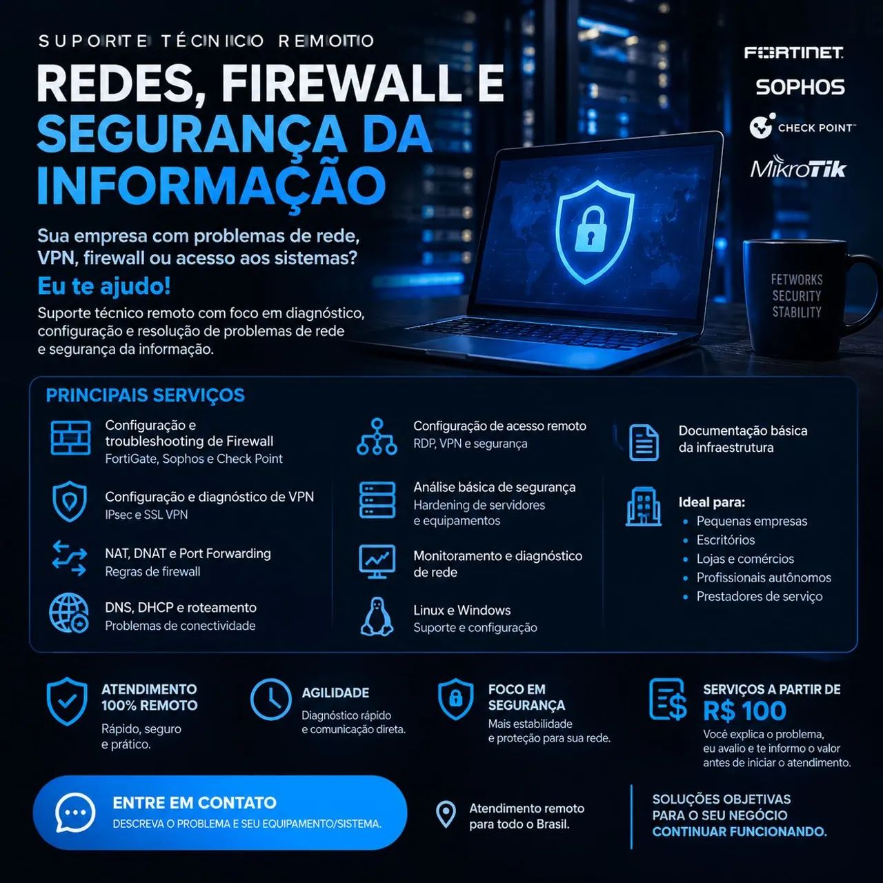 SUPORTE DE TI REMOTO REDES, FIREWALL E VPN