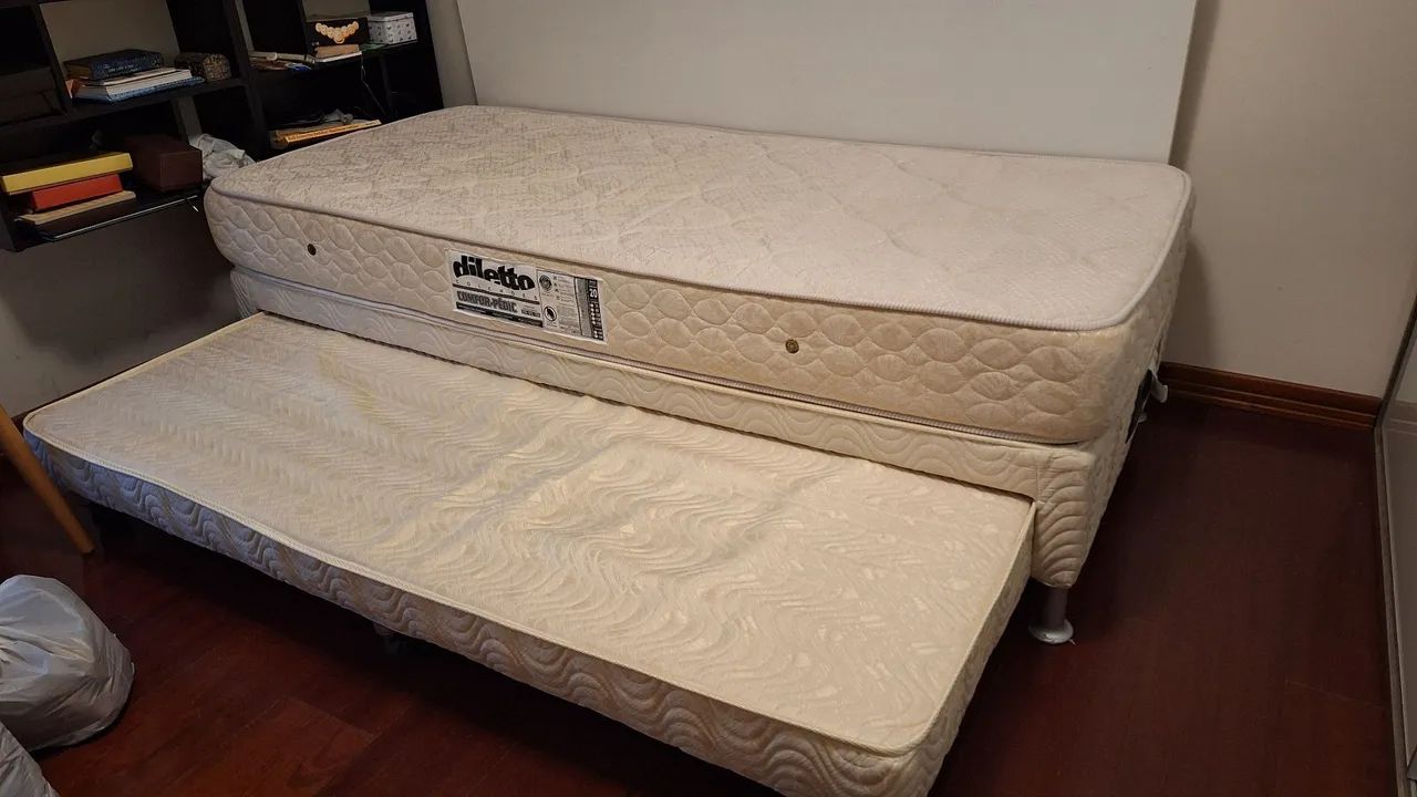 Cama box solteiro com colchão e bicama - Foto 2