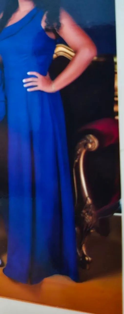Vestido longo (Azul royal) 38/40 com lastec
