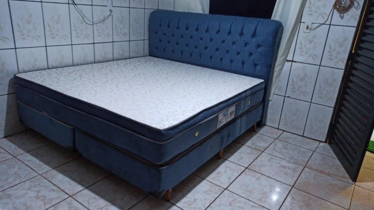 Cama box casal grátis entrega e travesseiro 