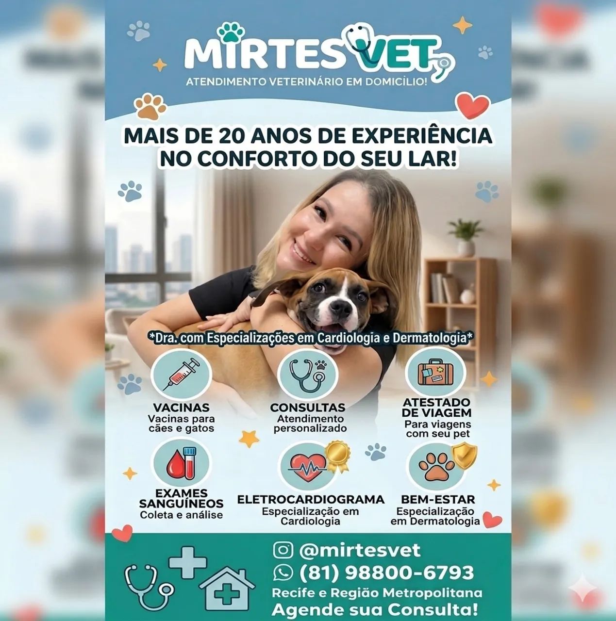 Veterinária/ veterinário a domicílio 