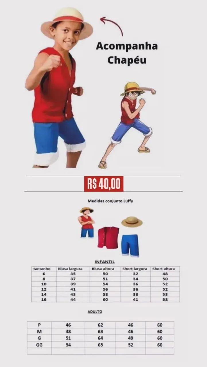 Conjunto  Luffy One Piece