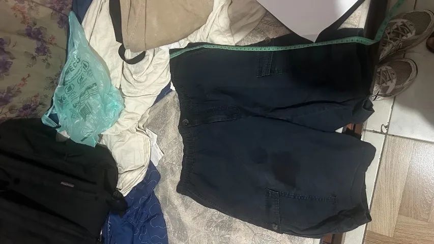 Short Cargo Azul Marinho - Manequim 38-40 com Elastano e Cordão - Foto 4