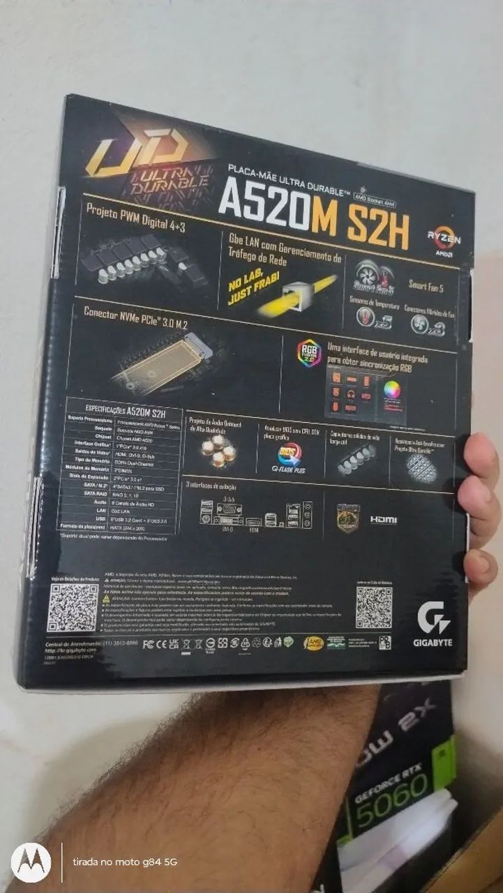 Placa mãe Gigabyte a520m S2H Com BIOS flash back novinha  - Foto 2